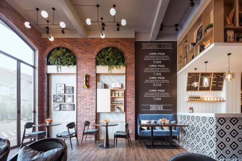 80平方白色艺术咖啡店装修设计案例（80平方白色艺术咖啡店装修设计效果图）